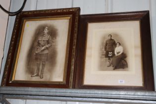 Two WWI period large framed portrait photographs o