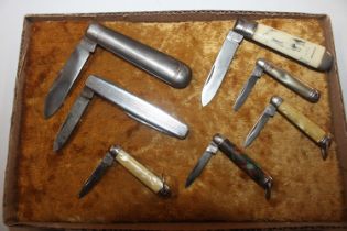 A tray containing seven vintage Richards of Sheffi