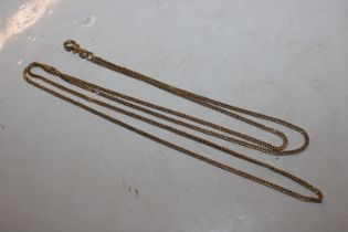 A yellow metal tested as 9ct gold watch chain with