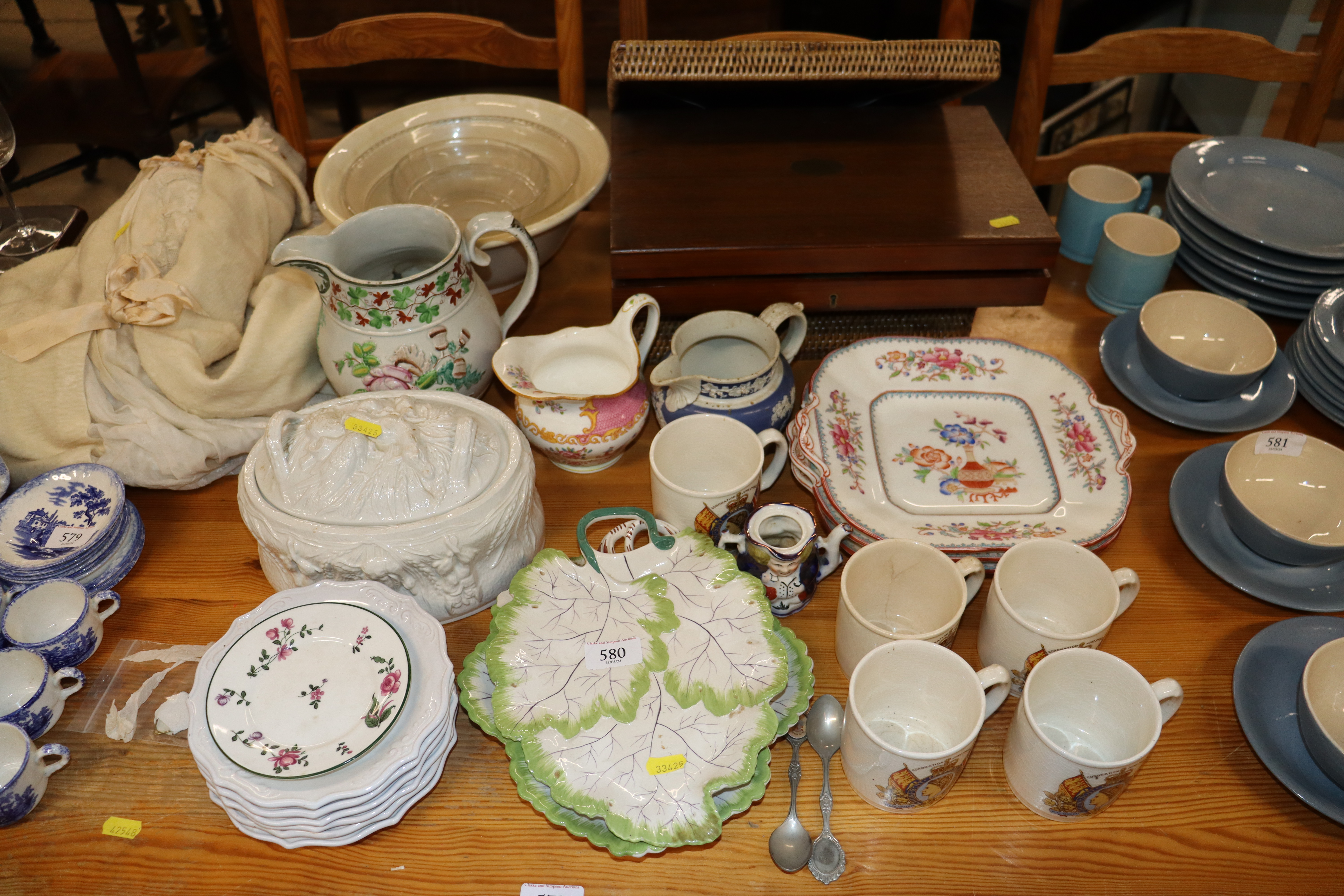 Various Victorian jugs, mostly AF; three Cauldon "