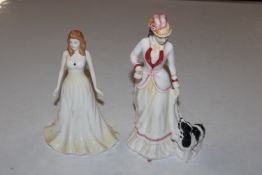 A Royal Doulton figurine "Pearl" and another Royal