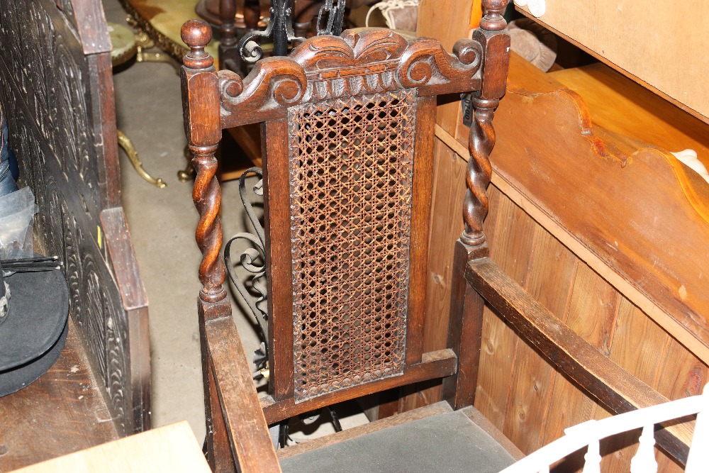 A 1920's oak elbow chair with barley twist columns - Image 2 of 2