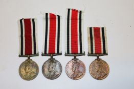 Four WWI GRV Special Constabulary medals all named