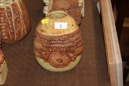 A Bernard Rooke pottery vase, having raised stylis