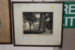 George Rose 1912, pencil signed etching