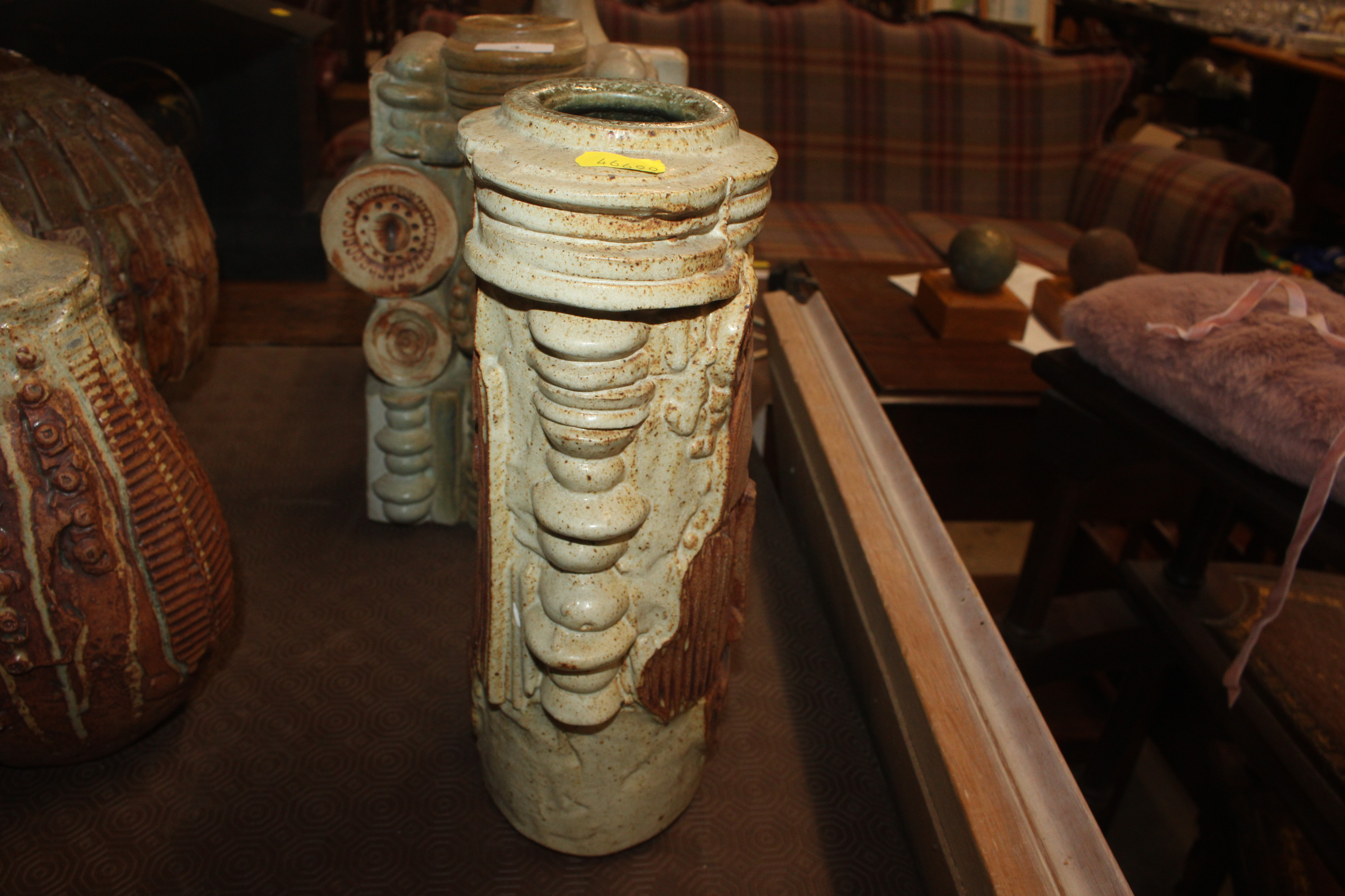 A Bernard Rooke pottery vase, decorated stylised p - Image 5 of 6