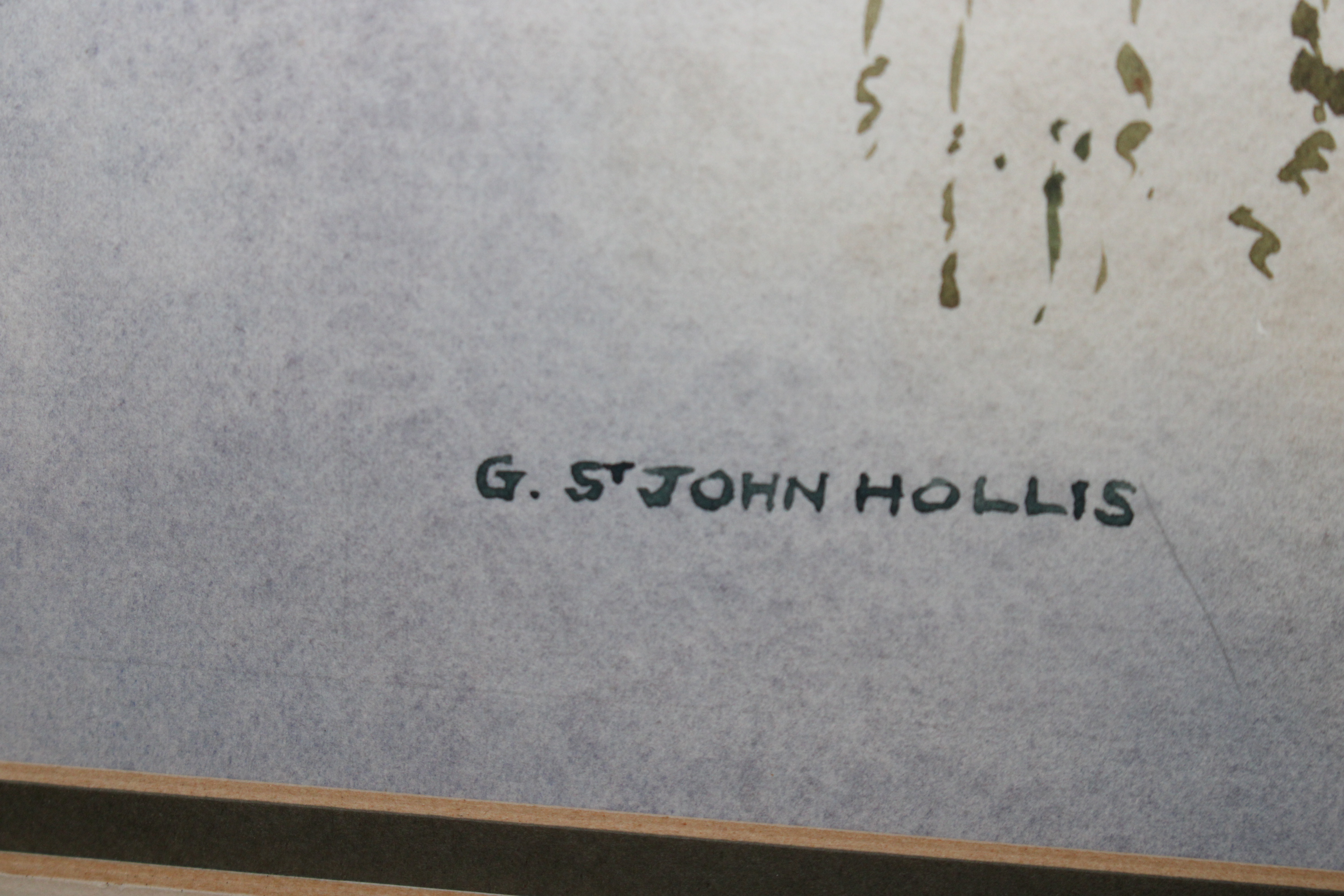 G. St John Hollis, signed watercolour study of the - Image 3 of 3