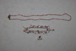 A Sterling silver freshwater pearl bracelet; and a