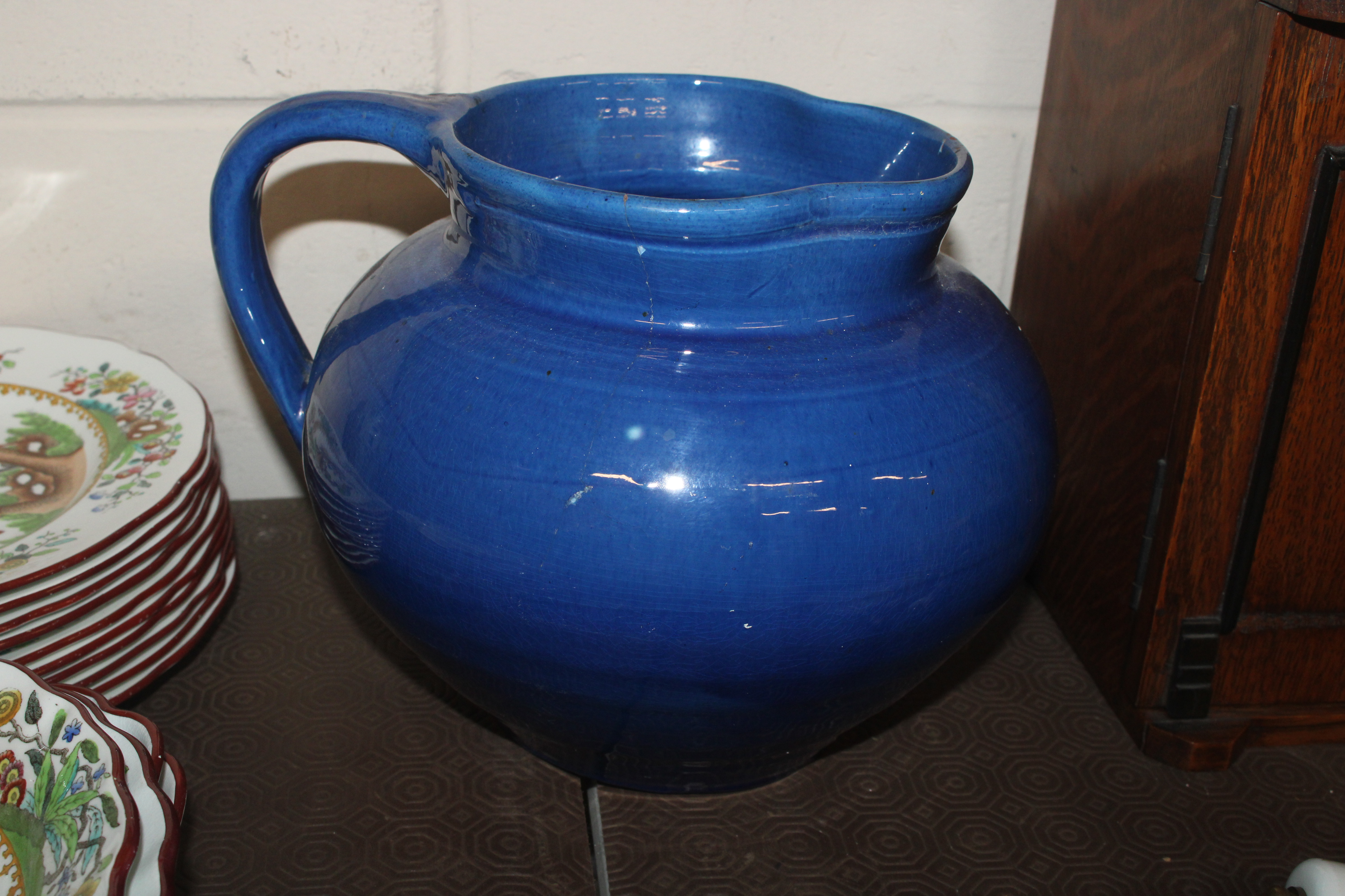 A C.H. Brannam of Barnstaple blue pottery jug; a D - Image 3 of 13