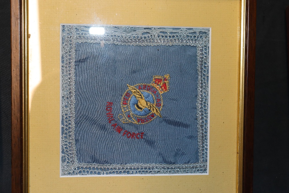 An RAF WWII framed embroidery with RAF spoon etc. - Image 2 of 2