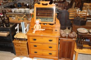 A late Victorian satin walnut dressing chest