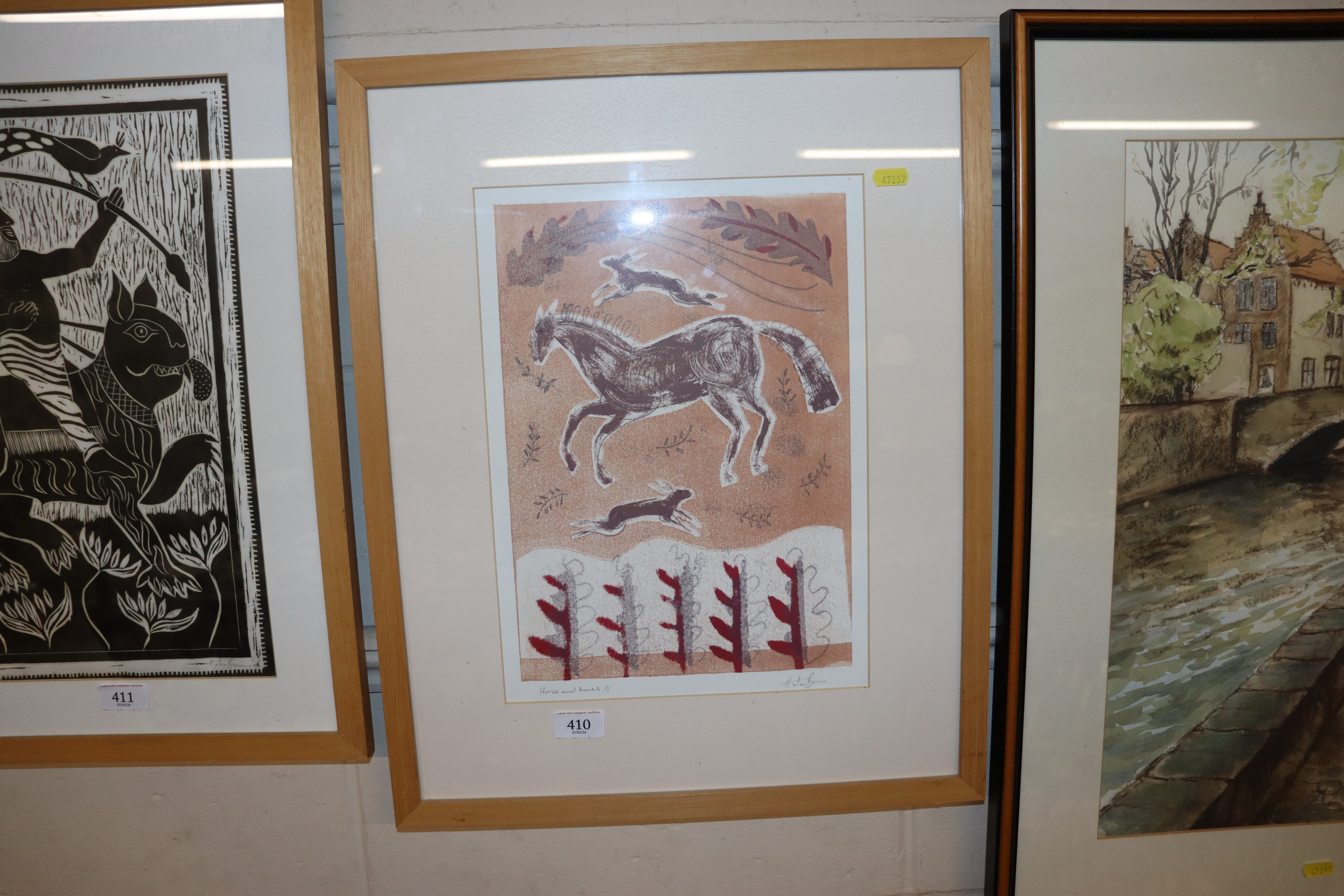 Helen Brown, "Horse and Hares" limited edition