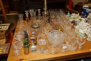 A quantity of various table glassware to include v