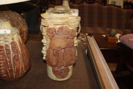 A Bernard Rooke pottery vase, decorated stylised p