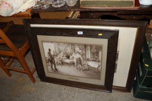 Two WWI large framed battlefield prints