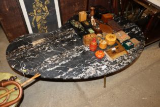 A retro marble topped coffee table