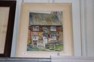 R.J. Russell, pencil signed watercolour study of a