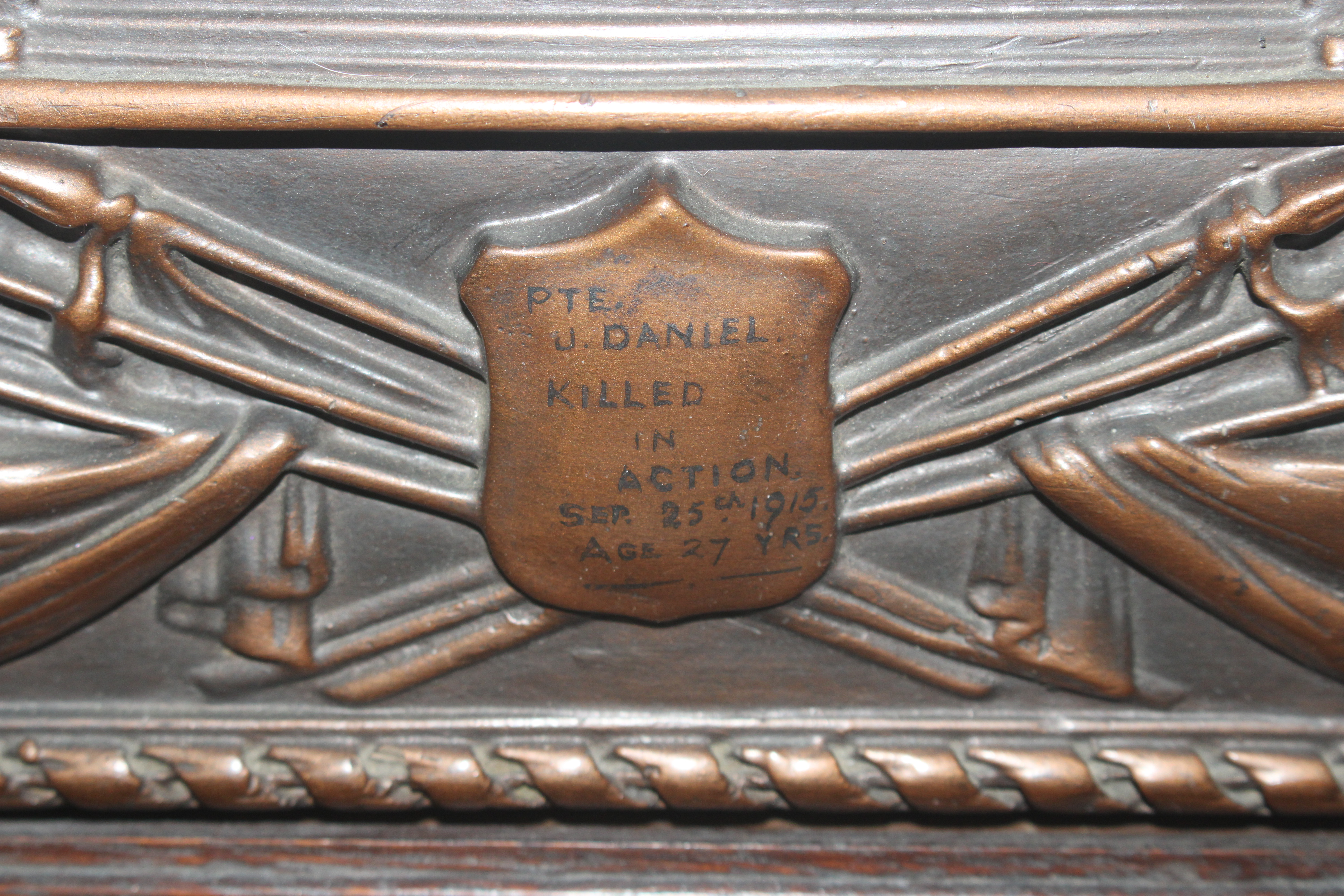 A WWI memorial frame with photo relating to Pvt. J - Image 5 of 5