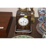 A Thomas Paris, 19th Century French mantel clock , the case with marquetry decoration complete with