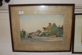 George Rose, watercolour study of a village street