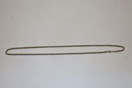 A 24" Hallmarked Sterling silver rope twist chain