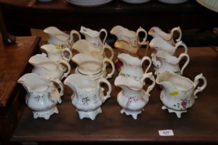 A collection of various Victorian jugs