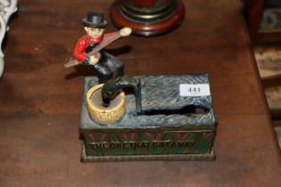 A novelty cast iron moneybox