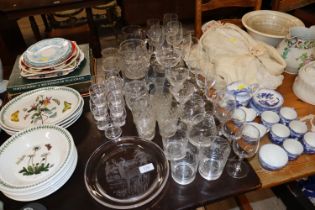 A quantity of various table glassware