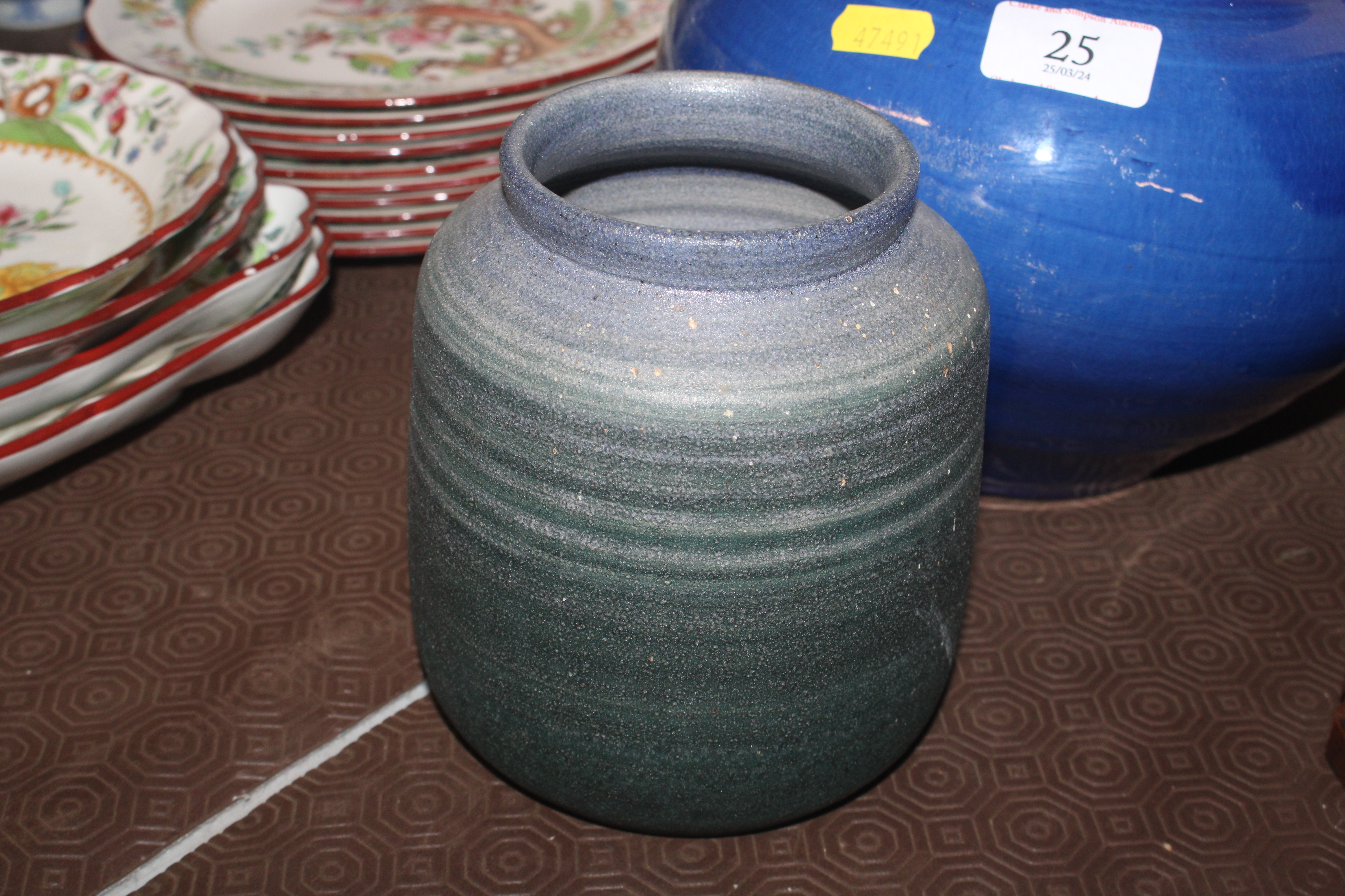A C.H. Brannam of Barnstaple blue pottery jug; a D - Image 5 of 13