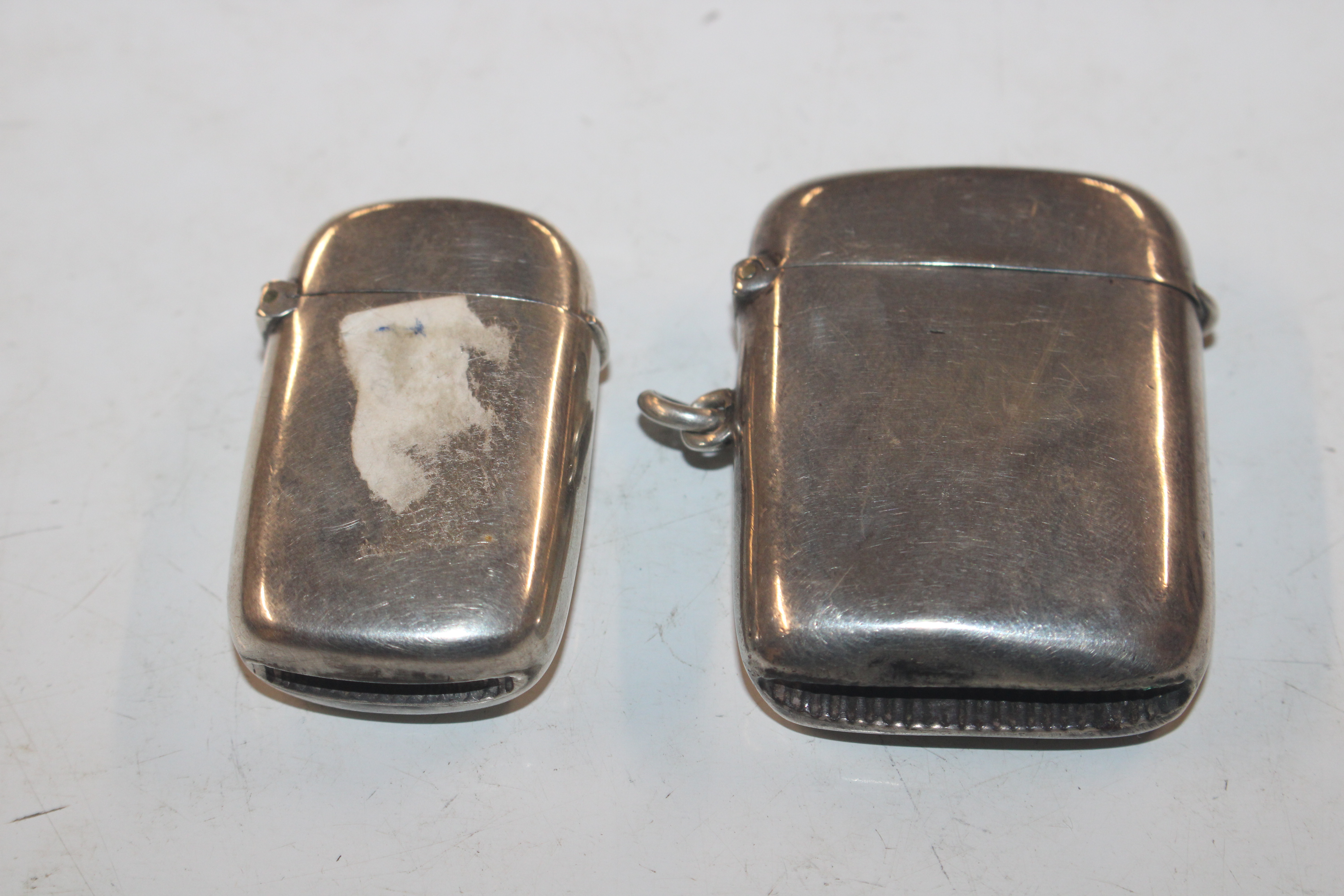 Two silver vesta cases