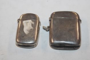 Two silver vesta cases