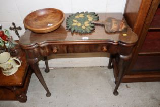 A George II style mahogany fold over tea table fit