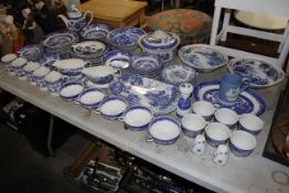 A large collection of various pattern blue and whi
