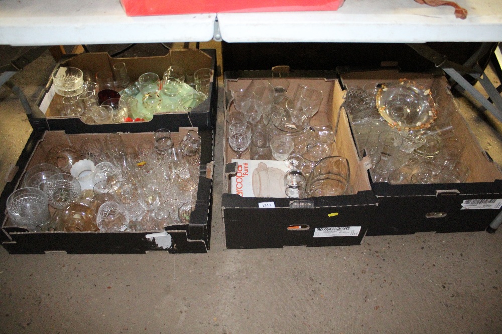 Four boxes of various miscellaneous table glasswar
