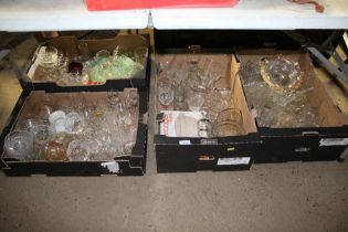 Four boxes of various miscellaneous table glasswar