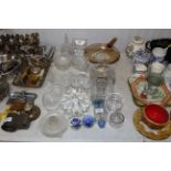 A collection of table glassware to include glass p