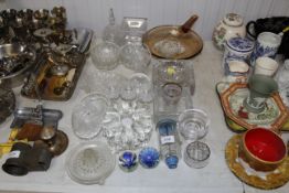 A collection of table glassware to include glass p