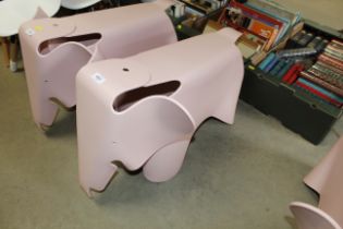 An Eames style stool in the form of an elephant