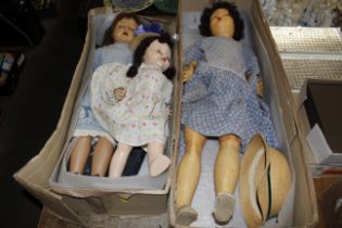 A Pedigree doll and two vintage dolls