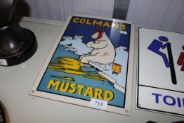 A reproduction enamel "Colman's Mustard" advertising sign (239)