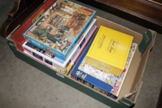 A box of puzzles and games