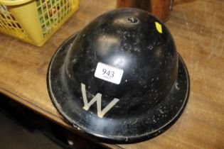 A warden's helmet circa WWII