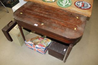 A 19th Century mahogany fold over card table AF