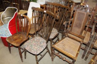 Three stick back chairs