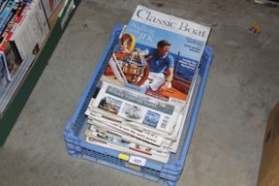 A box of classic boat magazines