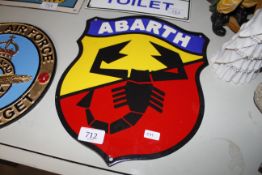 A reproduction enamel "Abarth" advertising sign (241)