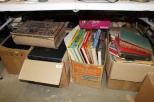 Four boxes of books including encyclopaedia and a