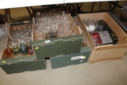 Four boxes of various table glassware