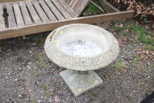 A concrete garden planter