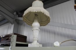 A carved Alabaster table lamp